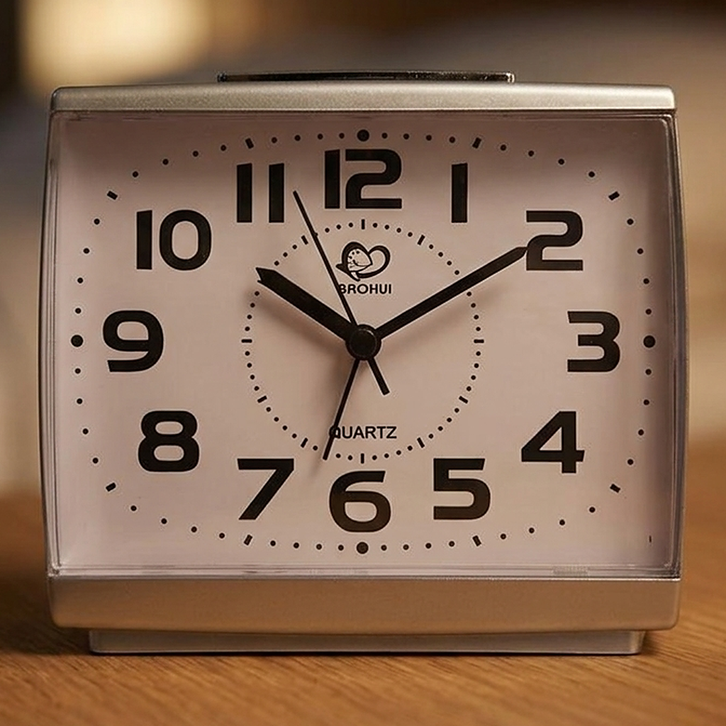 Réveil Simple Pour Senior Analogique et Nocturne - Blanc