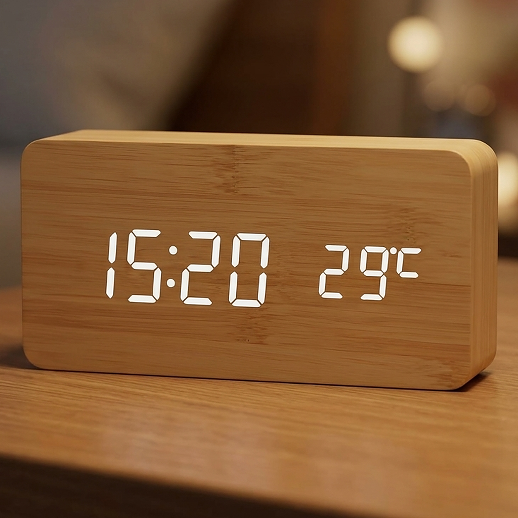 Réveil Bois Led Naturel