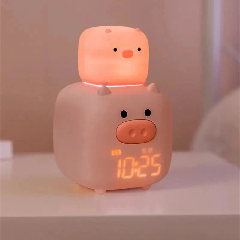 Réveil Petit Cochon avec veilleuse et commande vocale - vue éditoriale 2 Image